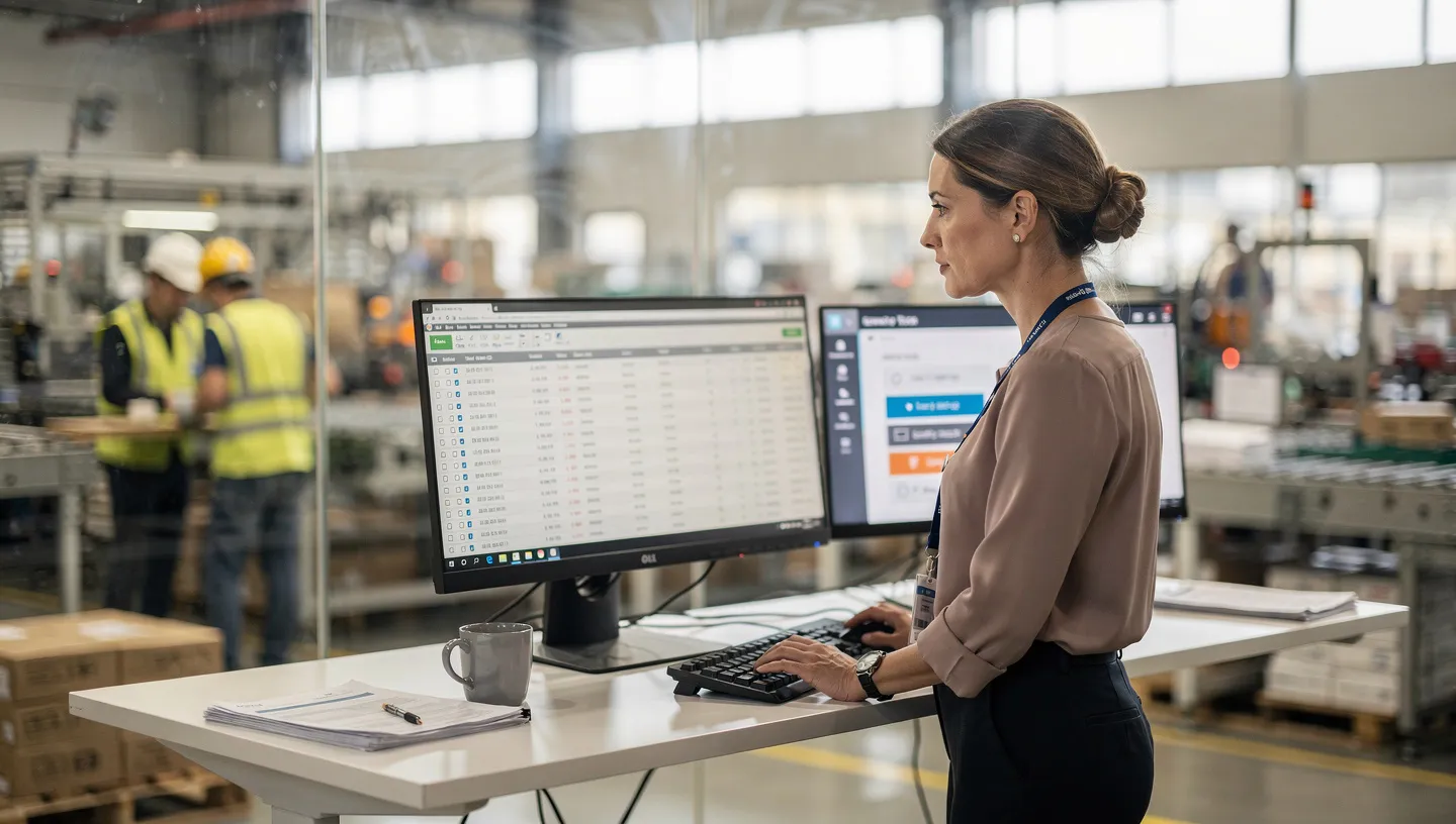 Production planner connecting ERP planning data with operator execution on the floor